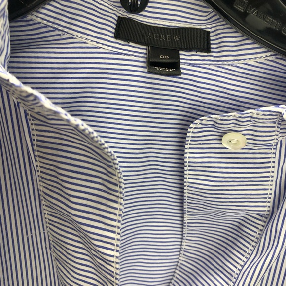 JCrew Blue Stripe Button-up Blouse Size 00 - Picture 4 of 10
